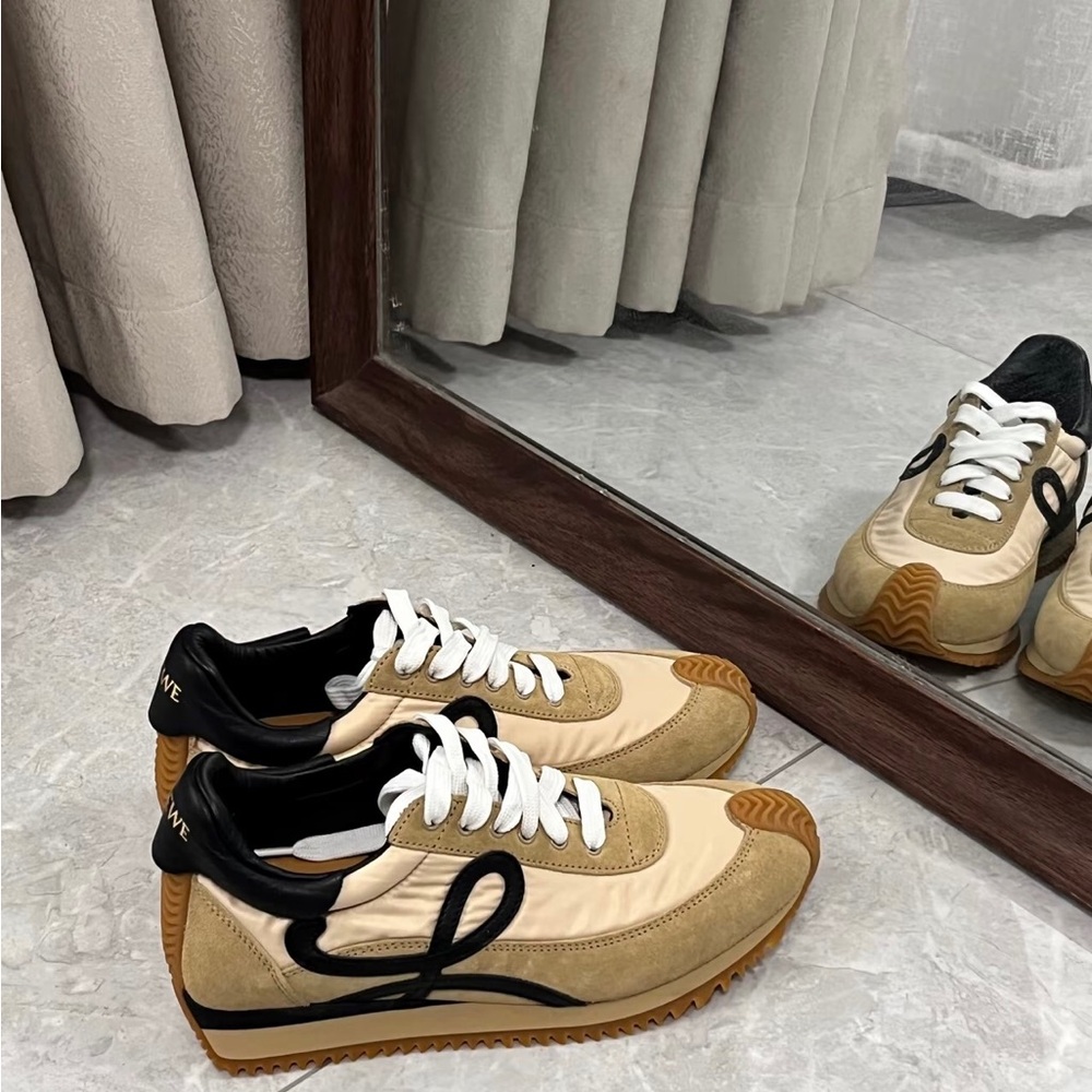 Loewe Cream and Black Sneakers